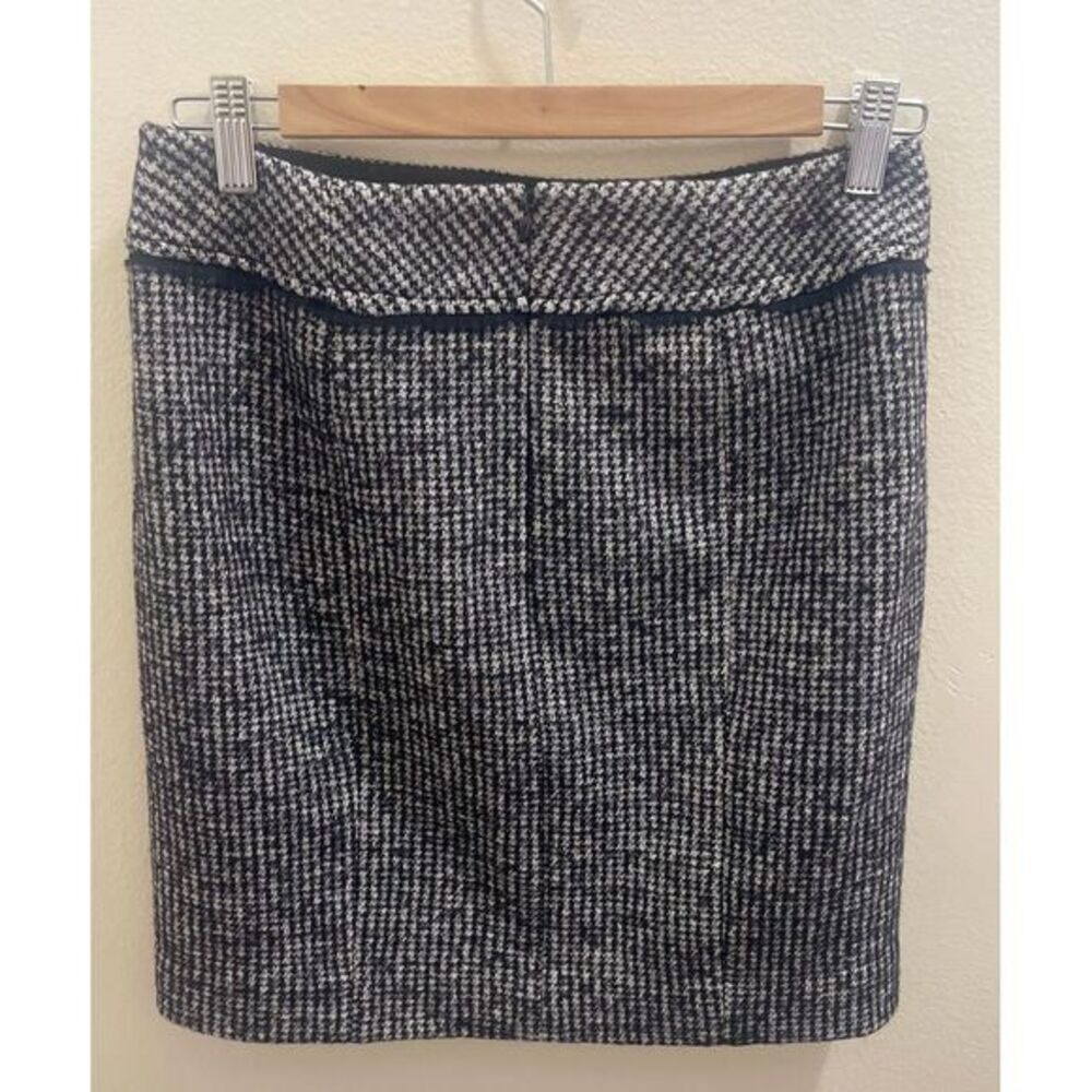 Ann Taylor Petite Black White Houndstooth Mini Skirt Professional Office Wear 6P